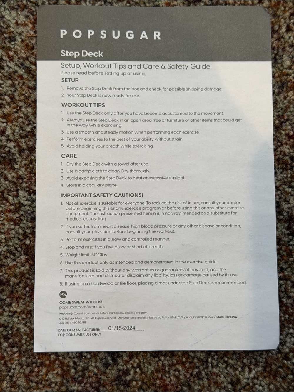 POPSUGAR Orange Step Deck with Instruction Card - Picture 6 of 6